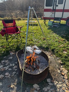 Camping - Warmin up some brekkie burritos and tacos