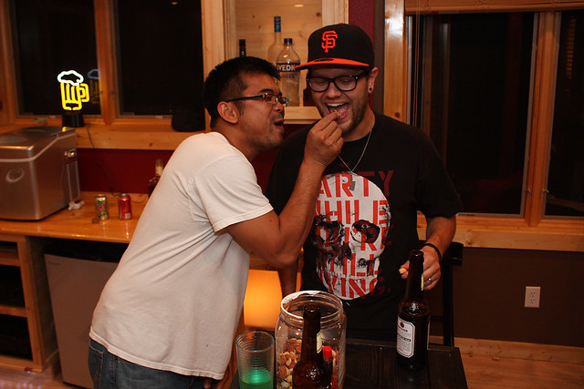 Nathan feeding me his nuts