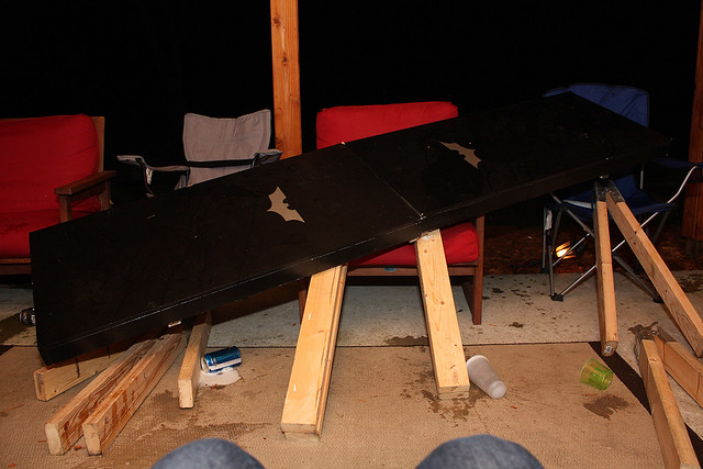 Wingert hates his beer pong table