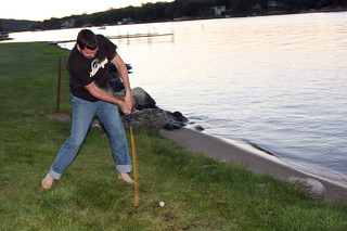 Chuck McGrane - Hittin golf balls across the 700 yard lake