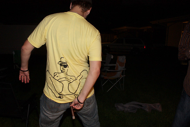 The back of my shirt - and a cigar turd