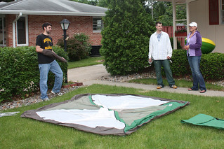 Settin up Josh's tent