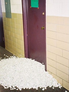 We dumped a boxed of packing peanuts in front of my RA's door