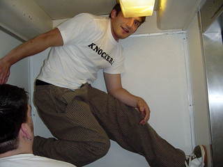 Knockers in the elevator