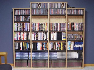 The media storage shelf I built with Rico