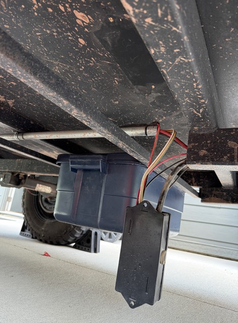 Looked under my camper and found the 7-pin junction box just hanging by its wires. It'd only ben secured by a couple wood screws, which seemingly failed recently.