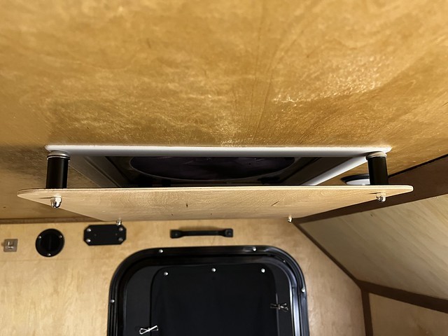 Offset camper ceiling vent / fan shade - allows for airflow while blocking the light