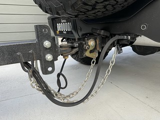 Wired up to charge the camper while driving