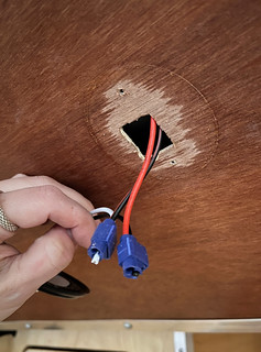 Building - Light hole expanded, wires pulled through