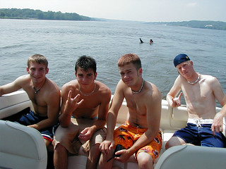 Turbo, Travis, Zach, DJ, and Jordan in the water