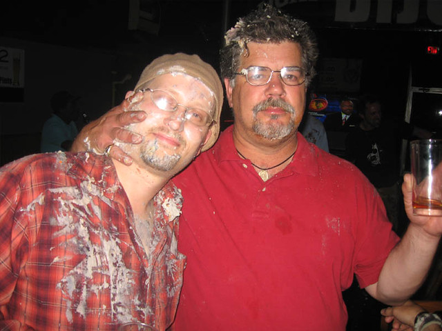 They got in a cake fight