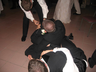 Wedding - Turbo and Jake tackled Zach while I put on the ball-n-chain