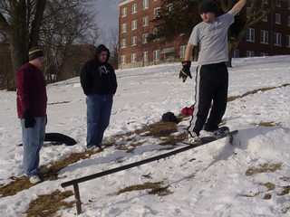 Snowboarding - snowskating behind pfeiffer