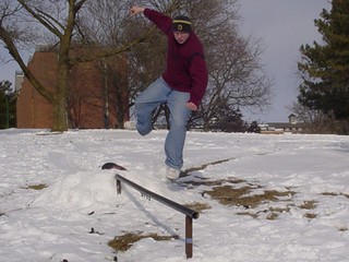 Snowboarding - Matt flying off the snowskate