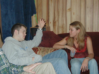 Zach talking to a hot chick