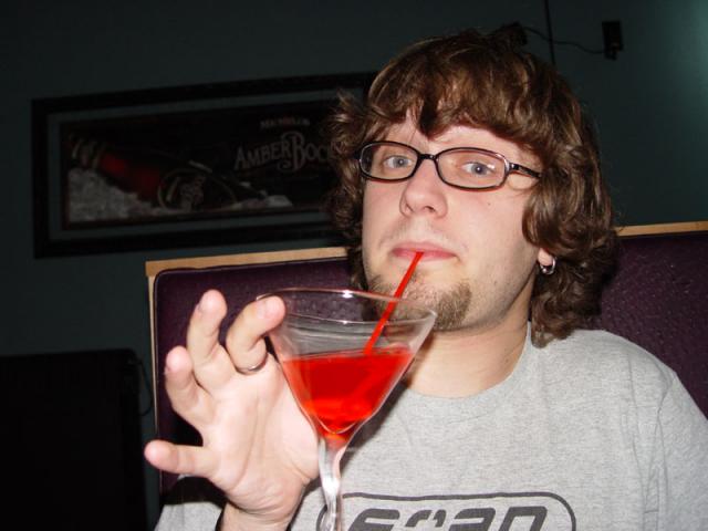 Kari gave me her girly martini... which I drank with a straw.