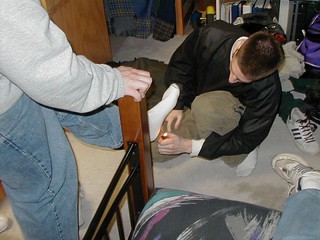 Lighting socks on fire