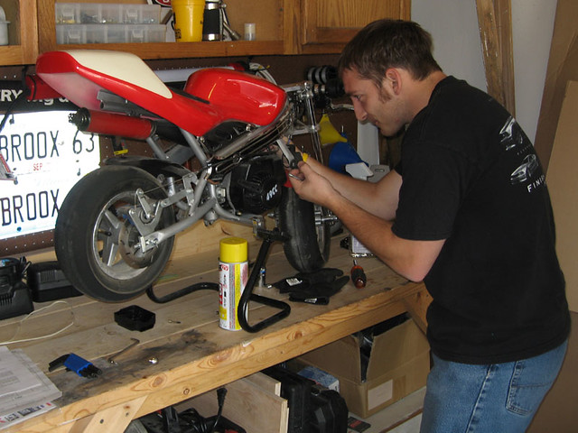 Trying to get the pocket bike to start for the first time this year