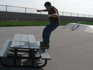 Sliding the picnic table