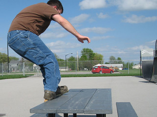 Soul across the top of the picnic table