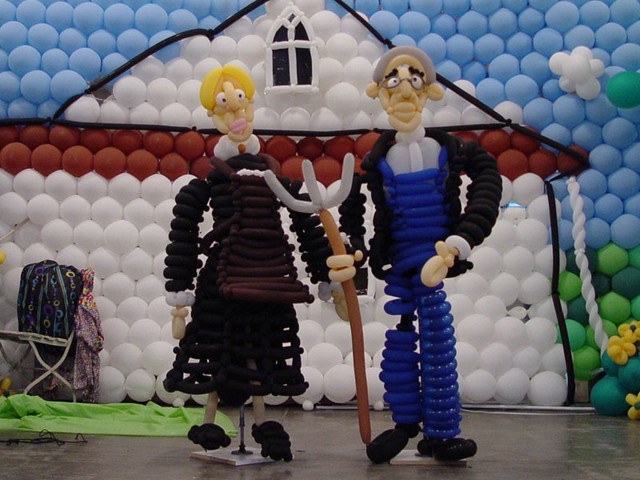 American Gothic - Made out of Balloons
