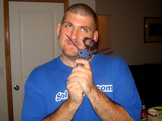 Kevi starting out the party with the wine-opener dance